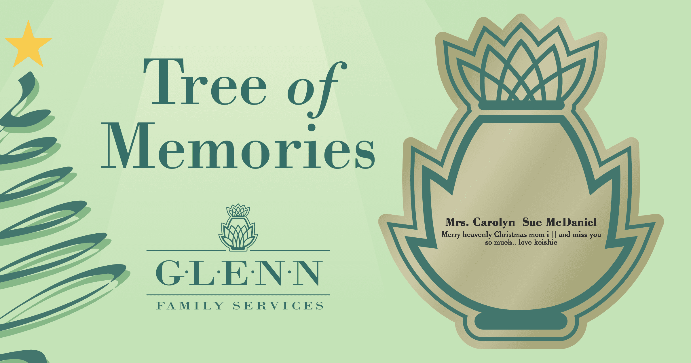 Mrs. Carolyn Sue McDaniel | 2022 Glenn Tree of Memories