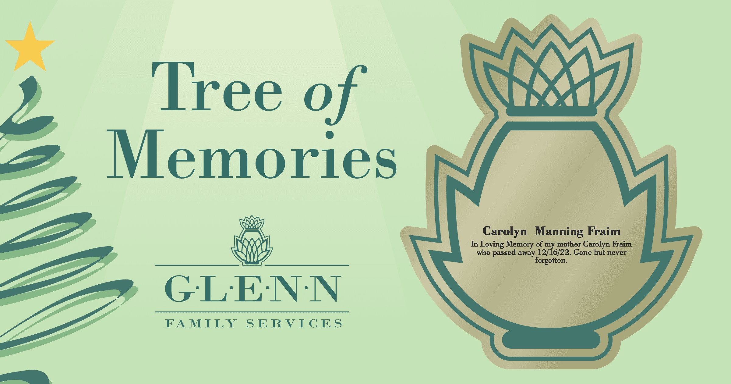 Carolyn Manning Fraim | 2024 Glenn Tree of Memories